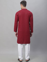 SOJANYA Geometric Embroidered Pure Cotton Kurta With Churidar