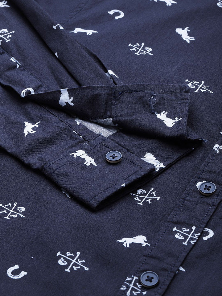 The Indian Garage Co Men Slim Fit Opaque Printed Casual Shirt