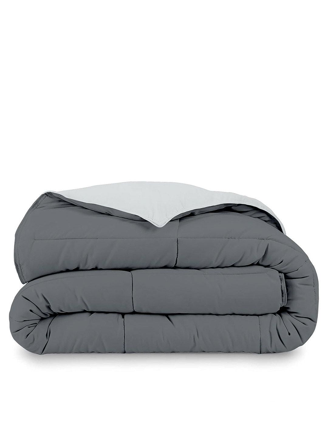 Story@home Melange & Grey Solid Reversible 240 GSM Heavy Winter Single Bed Comforter
