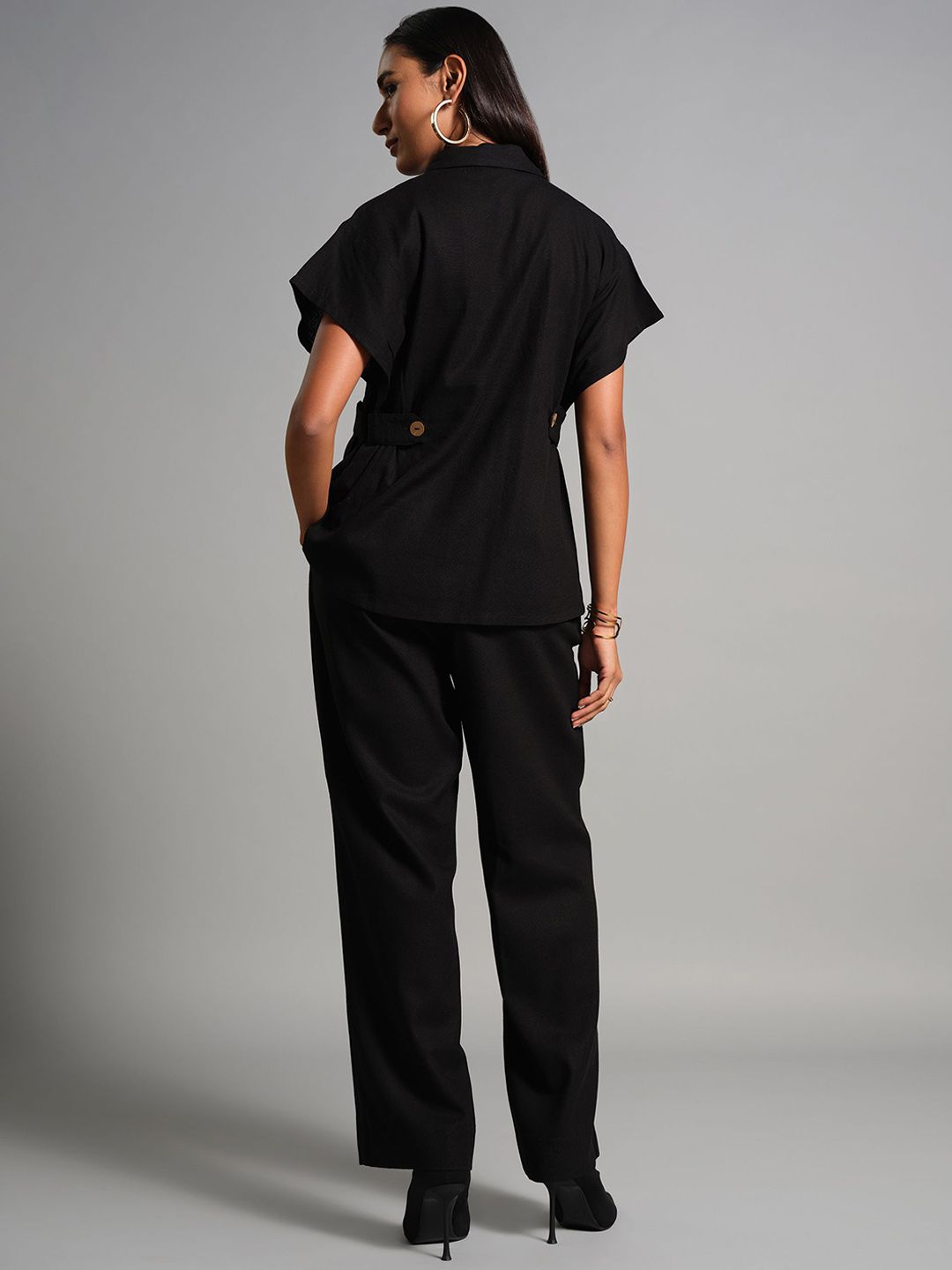 AND Notch Lapel Collar Shirt With Trousers
