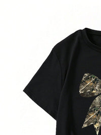 YK Girls Printed Round Neck T-Shirt With Trouser