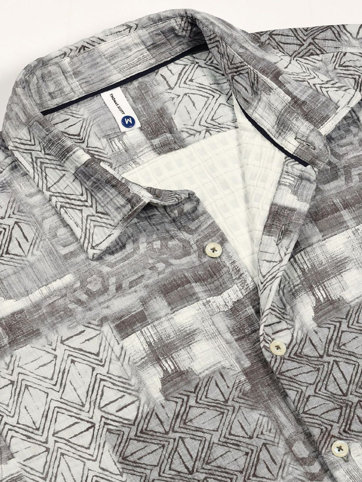 Thomas Scott Men Premium Slim Fit Opaque Printed Casual Shirt