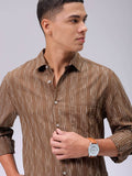 The Indian Garage Co Men Slim Fit Multi Stripes Opaque Striped Casual Shirt