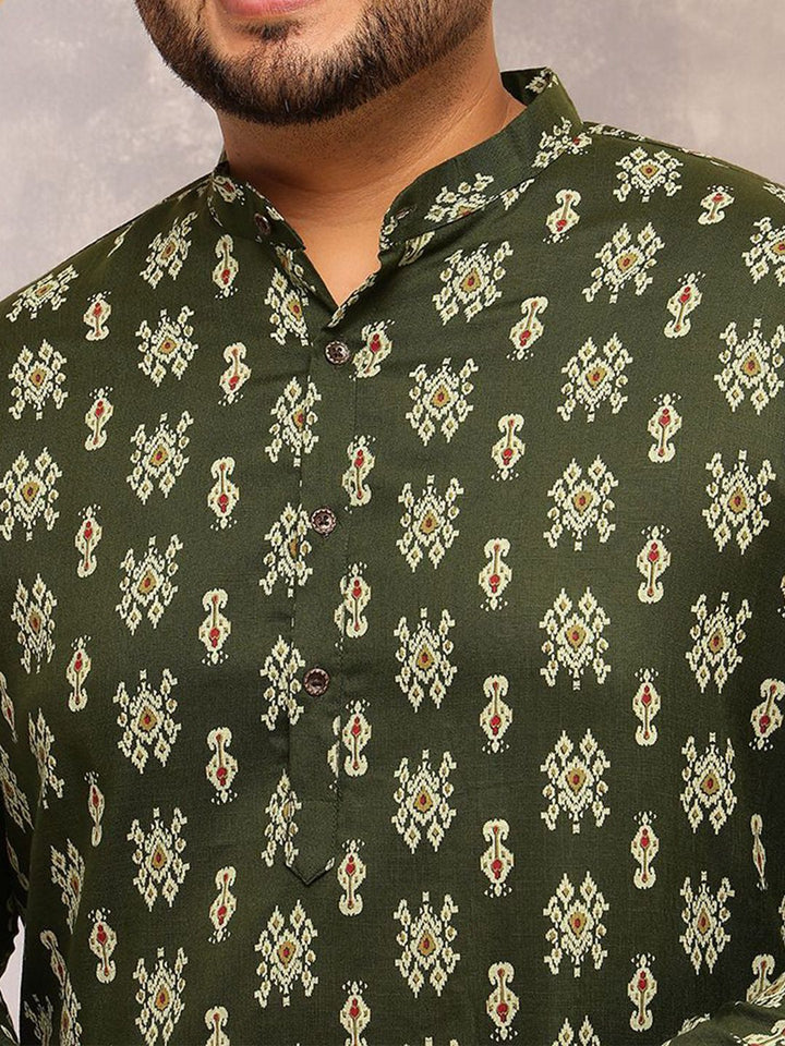 SOJANYA PLUS Ethnic Motifs Printed Mandarin Collar Straight Kurta
