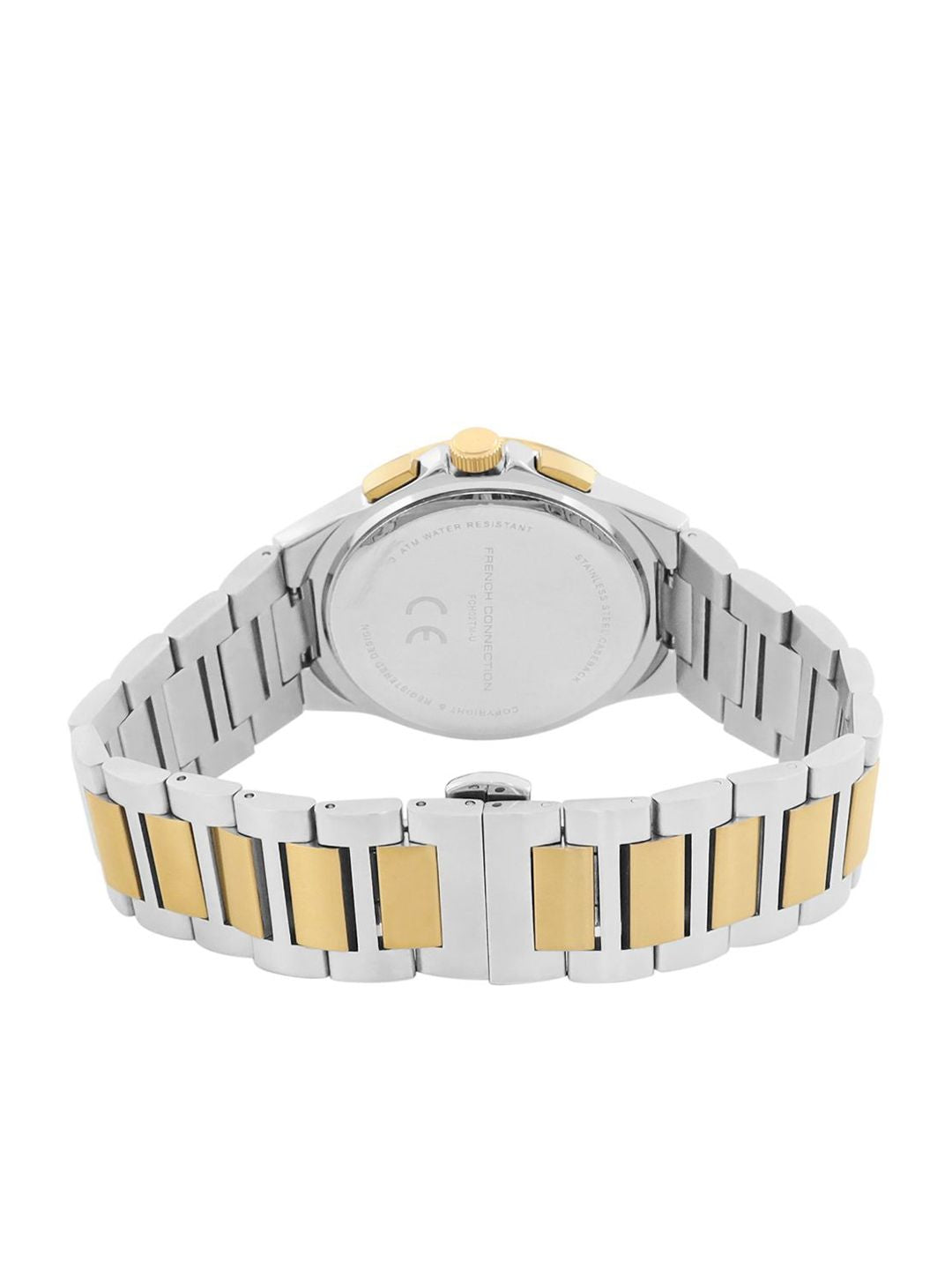 Sambungan Perancis Lelaki Dail Corak & Gelang Gelang Keluli Tahan Karat Tali Analog Watch FCH02TM-U