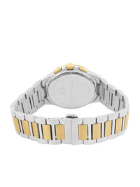 Sambungan Perancis Lelaki Dail Corak & Gelang Gelang Keluli Tahan Karat Tali Analog Watch FCH02TM-U