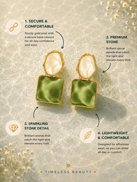 VOGUE PANASH Gold Plated Stone Studded Drop Earrings