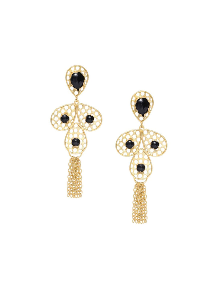 Anting-anting Drop Kontemporari Bersalut Emas Anouk Cubic Zirconia