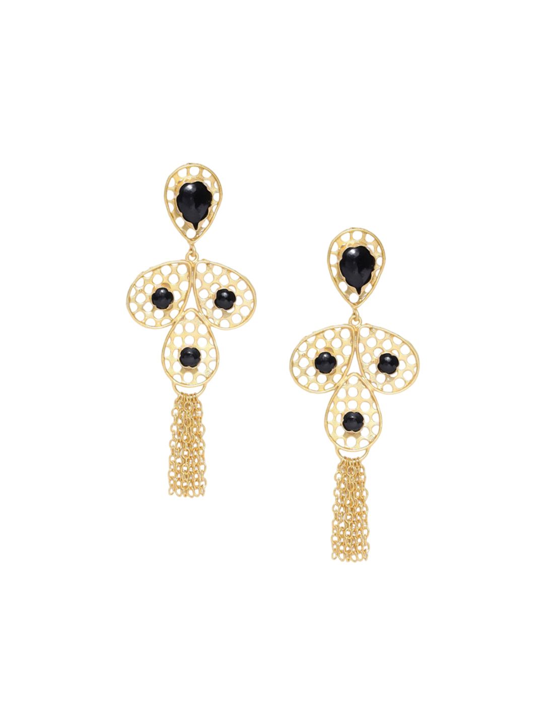 Anting-anting Drop Kontemporari Bersalut Emas Anouk Cubic Zirconia