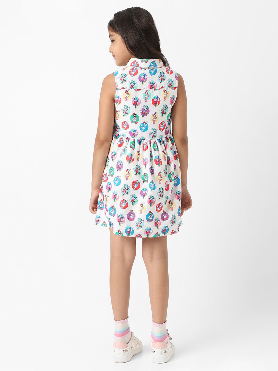 NautiNati Girls Disney Minnie & Daisy All-Over Print Shirt Dress