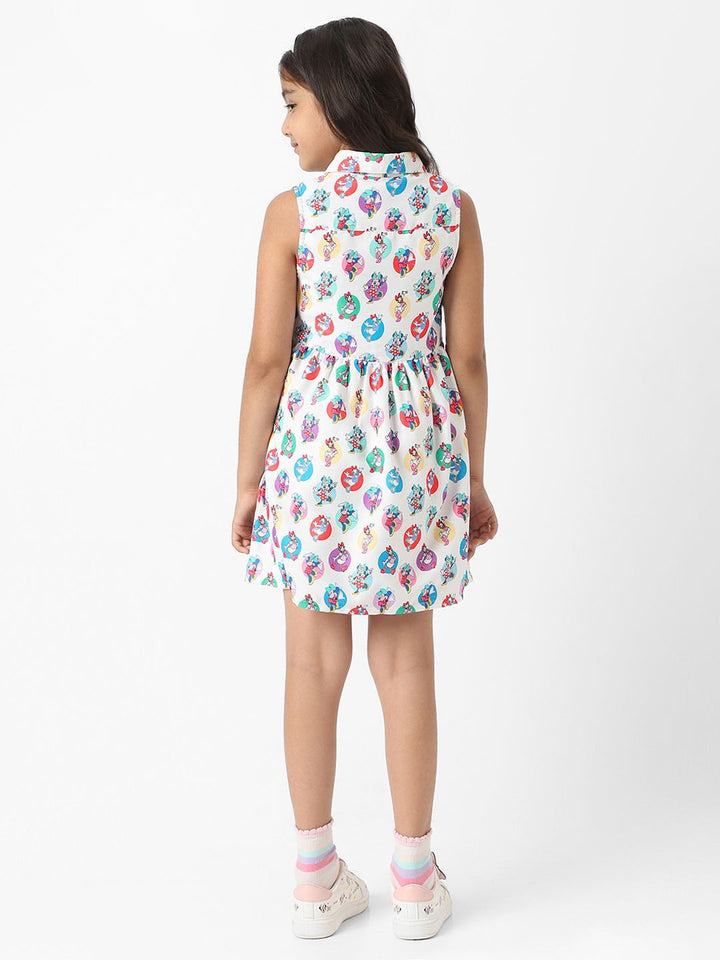 NautiNati Girls Disney Minnie & Daisy All-Over Print Shirt Dress