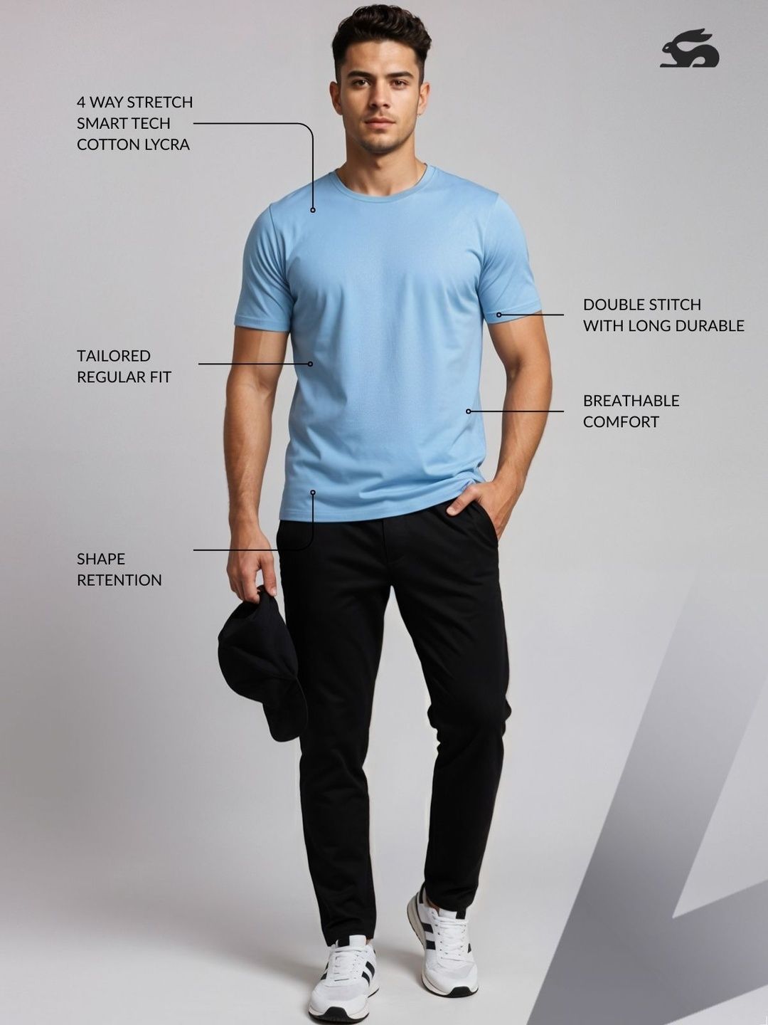 ADRO Short Sleeves Cotton Regular Fit T-shirt