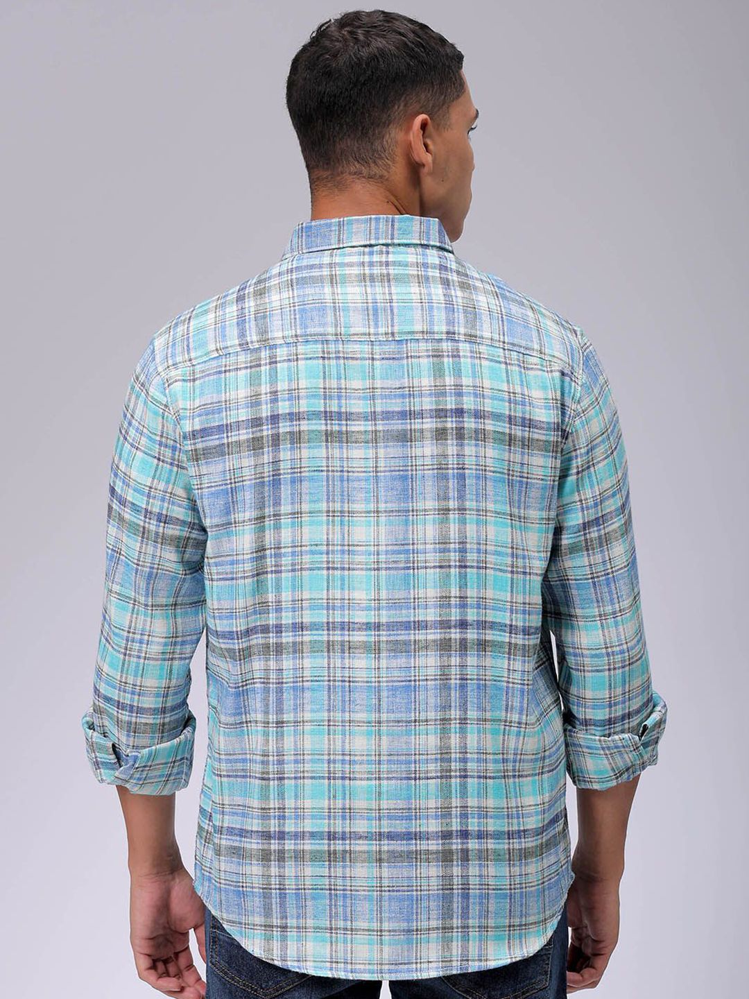 The Indian Garage Co Men Slim Fit Opaque Checked Casual Shirt