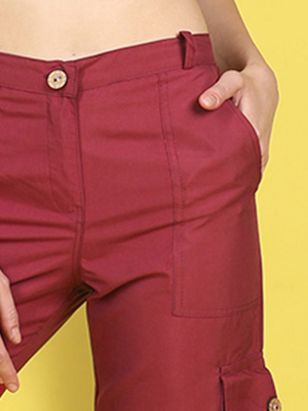 Cutiekins Girls Easy Wash Mid-Rise Cargos Trousers With Pocket Detailing