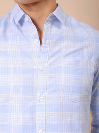 The Indian Garage Co Men Spread Collar Tartan Checked Cotton Slim Fit Casual Shirt