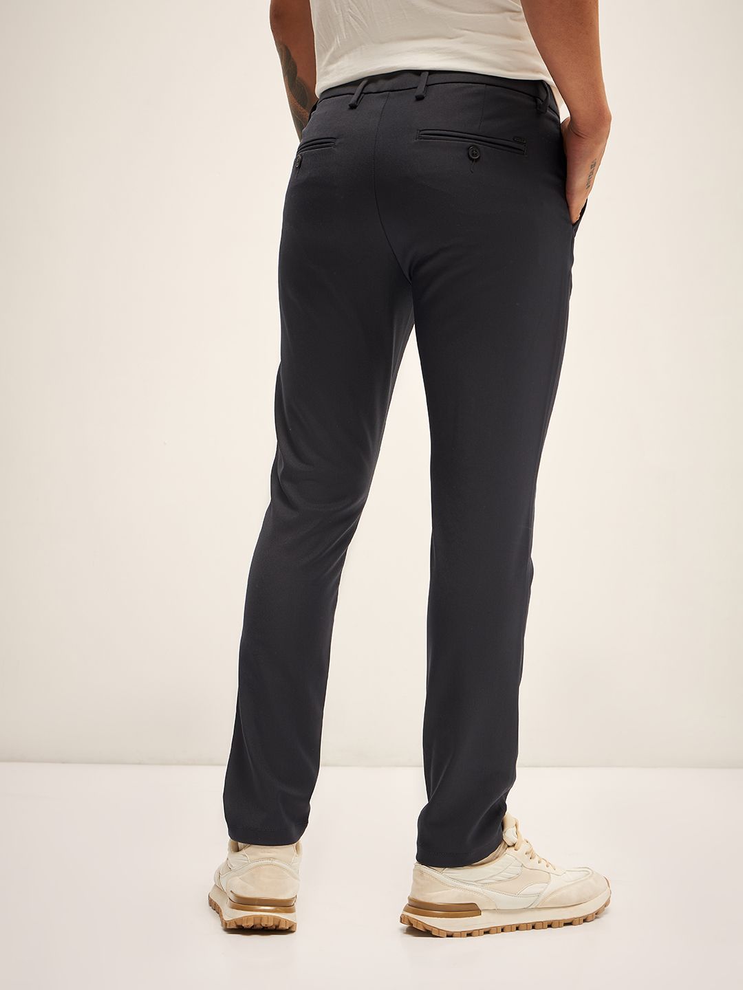 THE BEAR HOUSE Men Slim Fit Chinos Trousers
