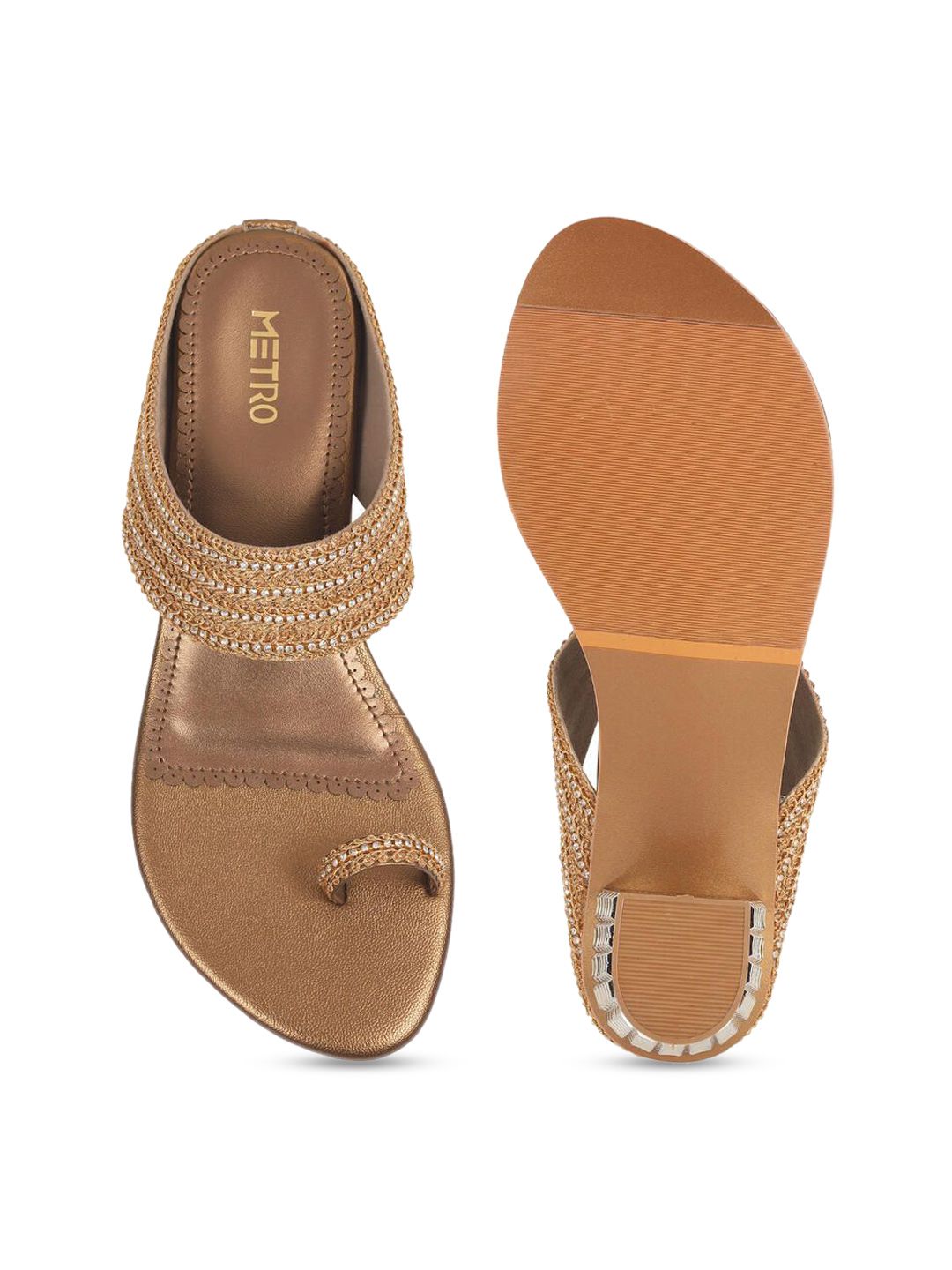 Metro Women Embellished Open Toe Block Heel Sandals