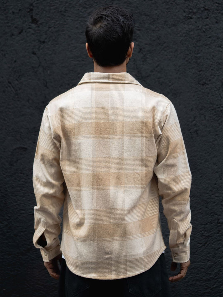Powerlook Men Spread Collar Tartan Checked Cotton Relaxed Fit Casual Shirt