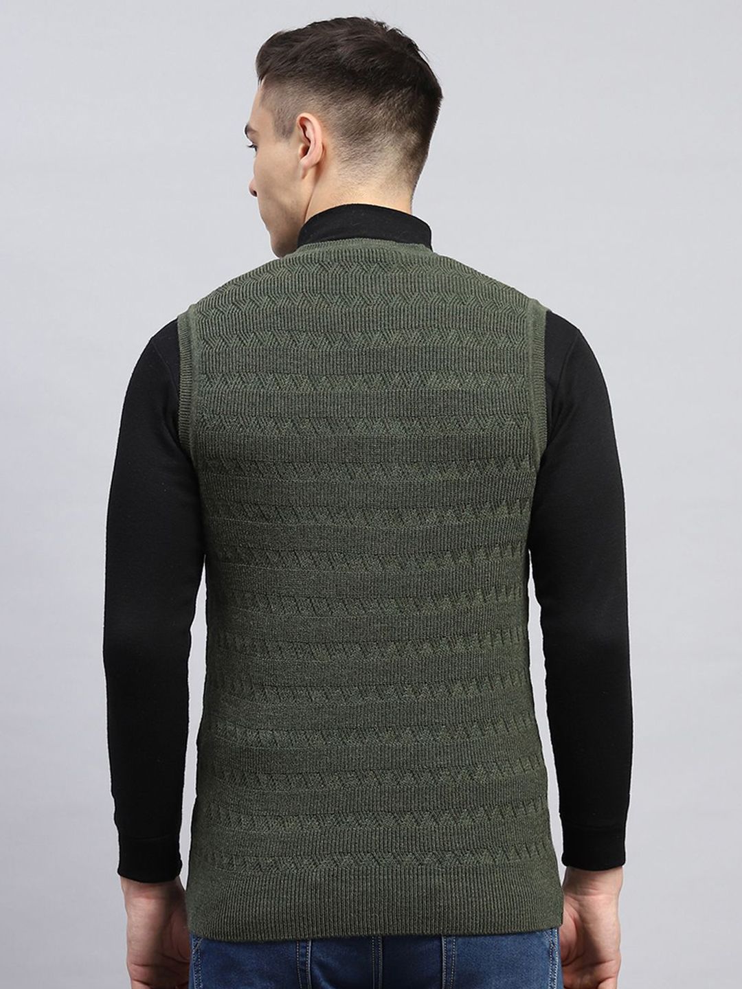 Monte Carlo Men Striped Woollen Sweater Vest