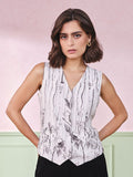 AND Printed V-Neck Top