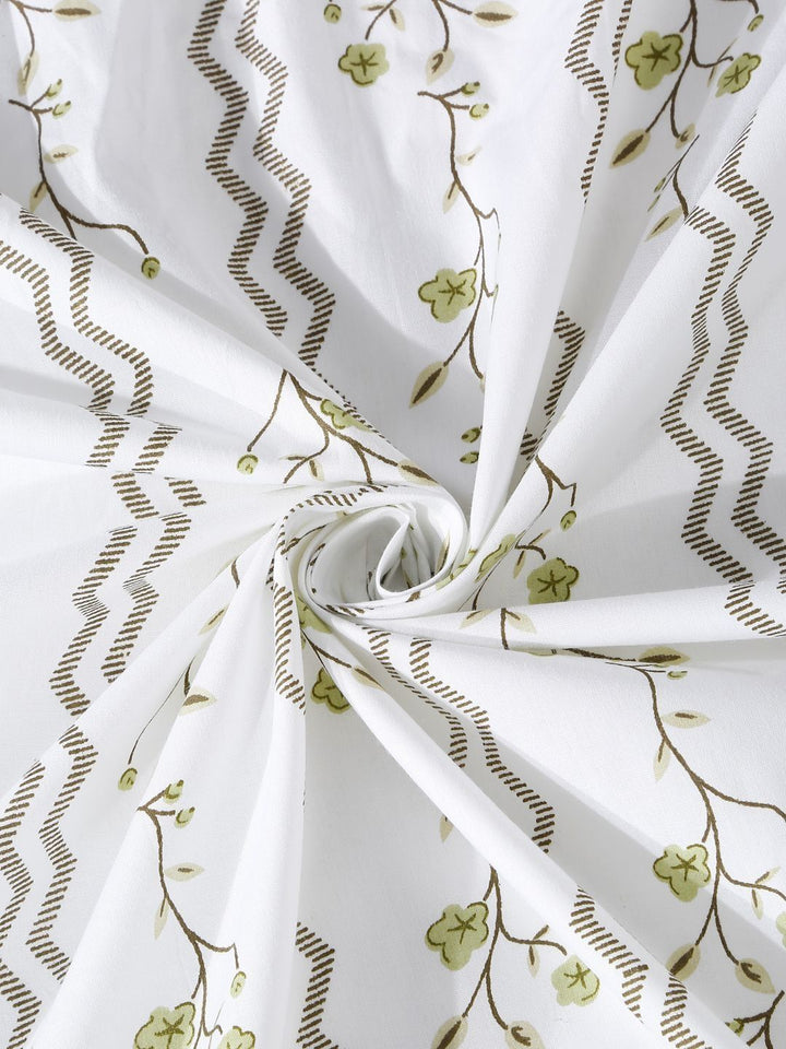 Myntra Elegant Homes White Floral 400 TC Bedsheet with 2 Pillow Covers