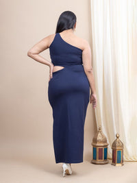 Mamicha Women One-Shoulder Cut-Out Detailed Bodycon Midi Dress