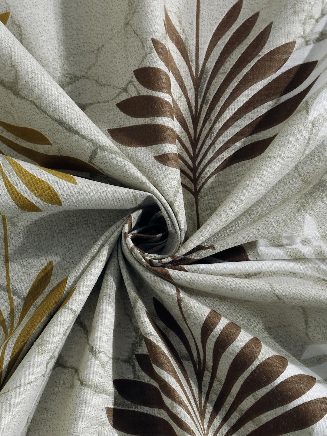 KLOTTHE Olive Floral Cotton Single Bedsheets