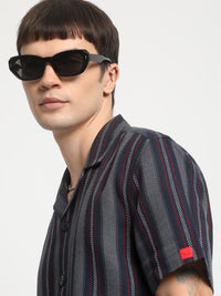 THE BEAR HOUSE Opaque Striped Pure Cotton Casual Shirt