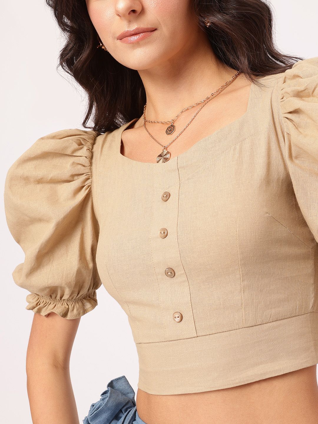 DressBerry Urban Boho Smocked Crop Top