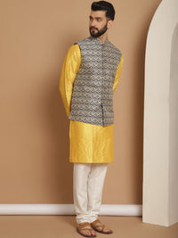 Anouk Motifs Embroidered Regular Kurta Churidar with Nehru jacket