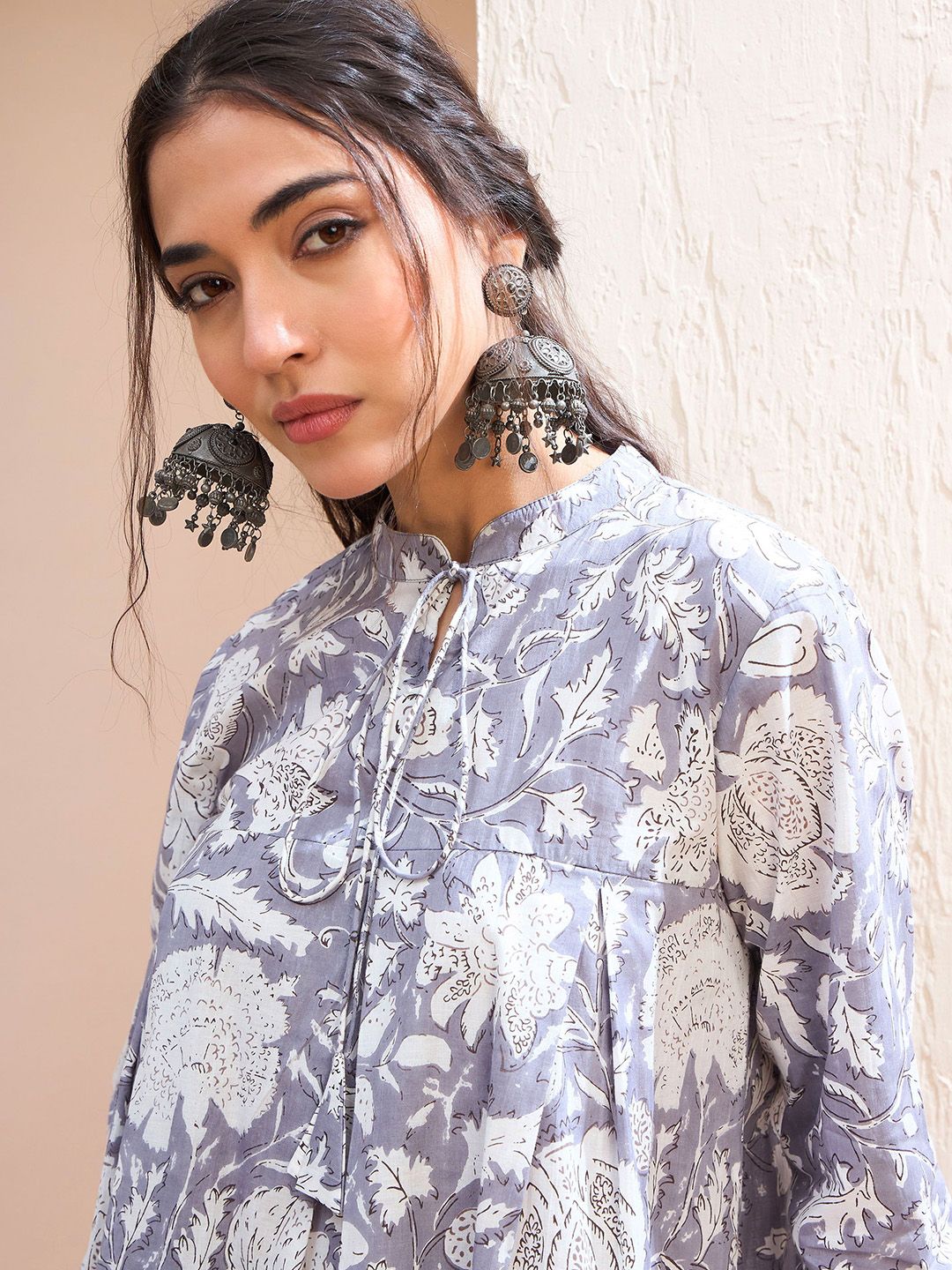 Shae by SASSAFRAS Floral Printed Pure Cotton Kurti