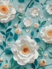 Myntra Elegant Homes Turquoise Blue Floral 300 TC Cadar Tempat Tidur Single dengan 1 Sarung Bantal
