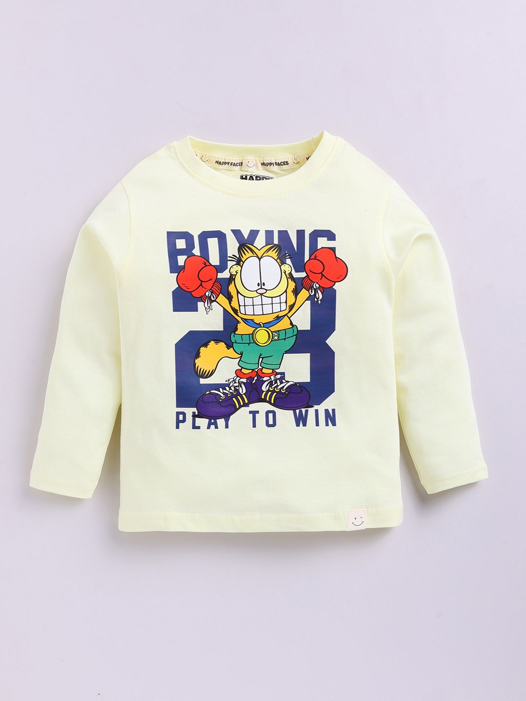 Happy Faces Boys Garfield Printed Pure Cotton T-shirt