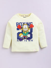 Happy Faces Boys Garfield Printed Pure Cotton T-shirt