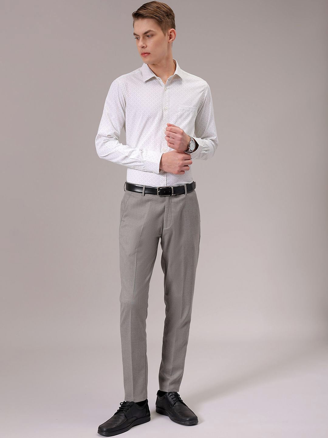 The Indian Garage Co. X Luxe Men Spread Collar Micro Ditsy Printed Slim Fit Formal Shirt