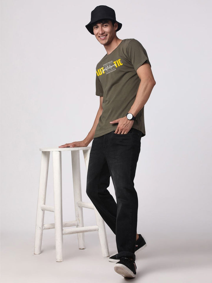 ADRO Men Graphic Printed Round Neck Cotton T-shirt