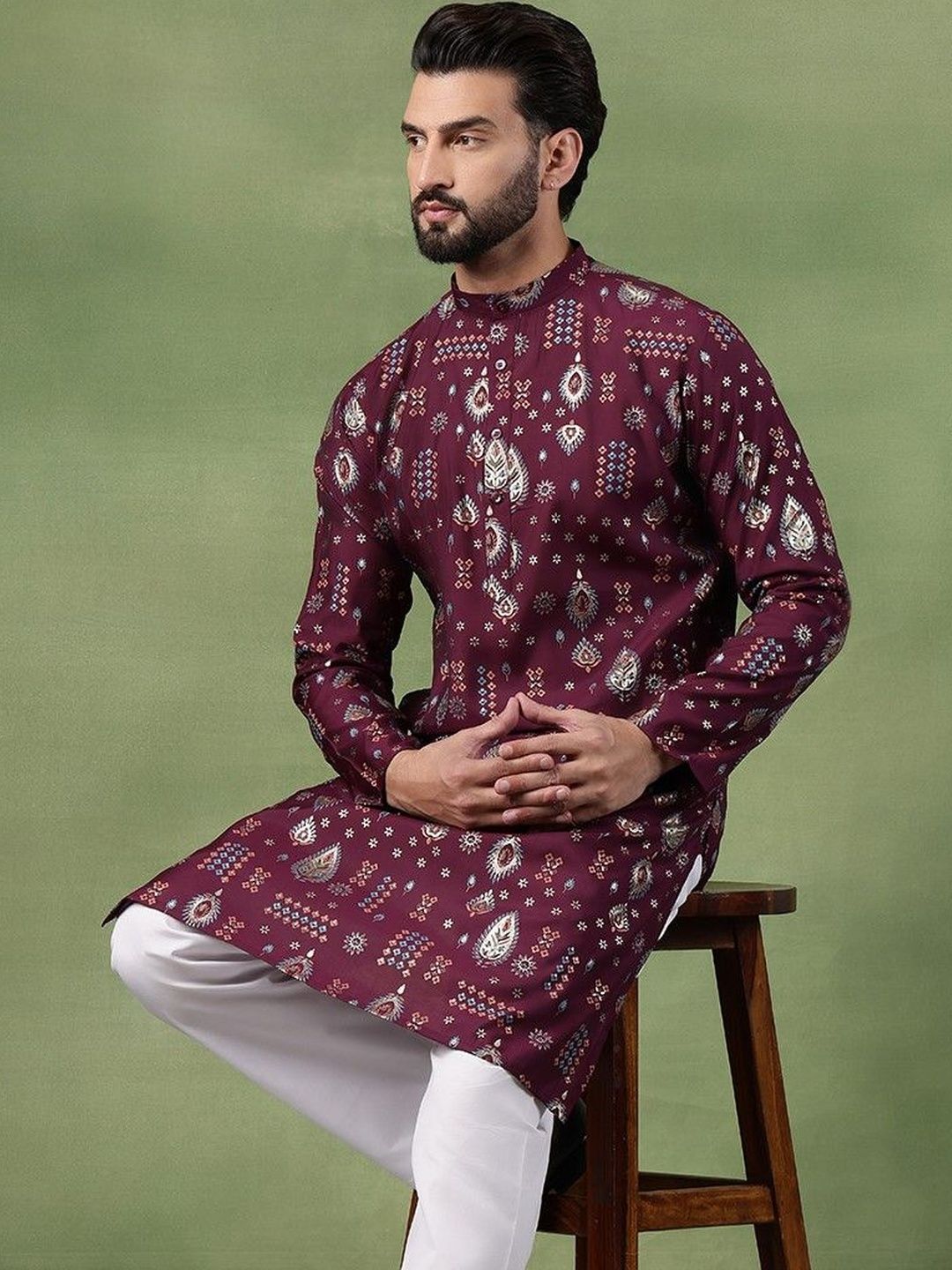SOJANYA Men Bandhani Printed Kurta