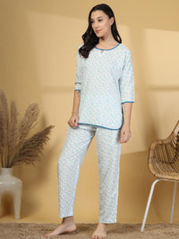 Klotthe Wanita Biru Blue Floral Campuran Malam
