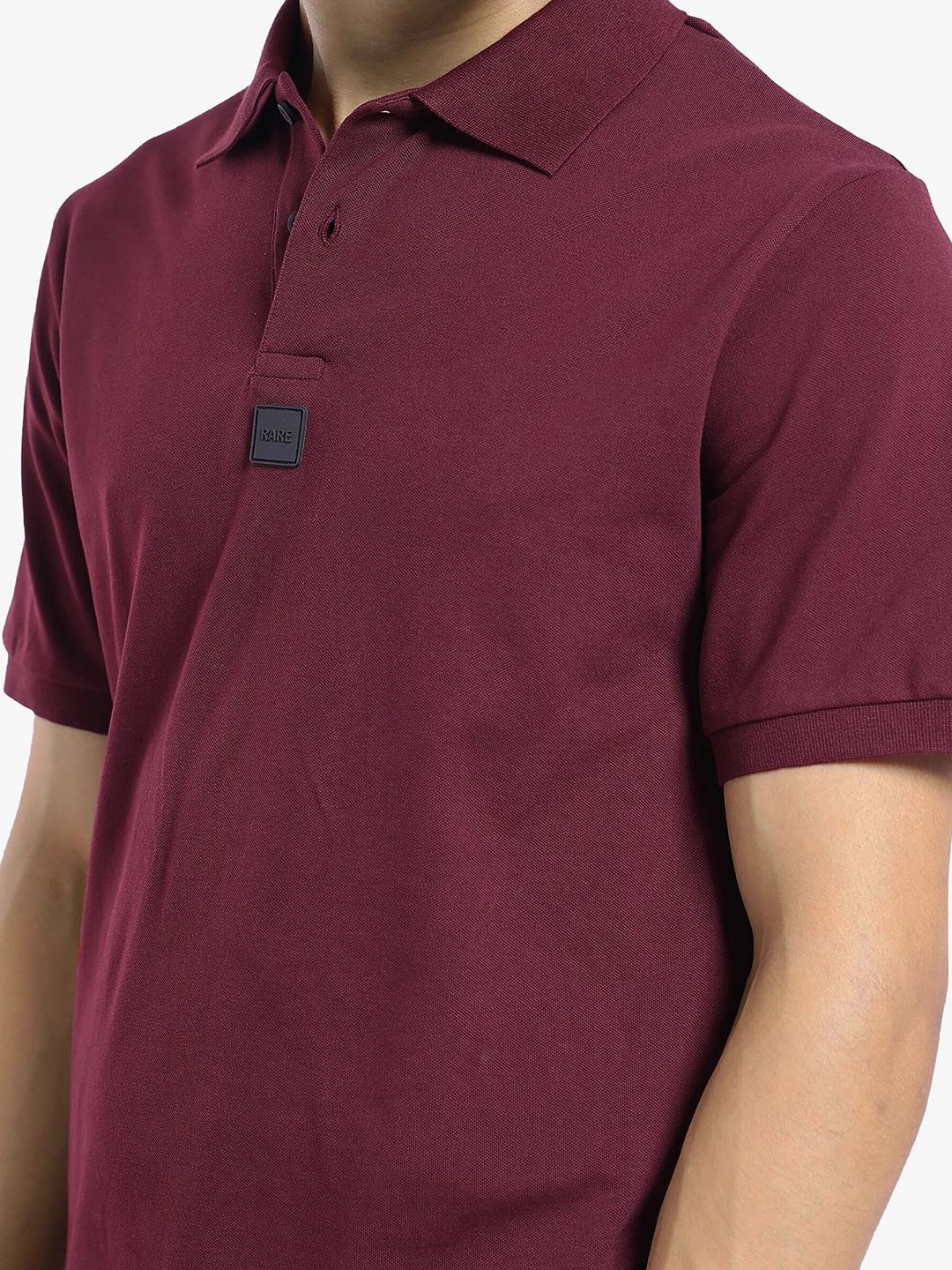 RARE RABBIT Men Solid Polo Collar Cotton T-shirt