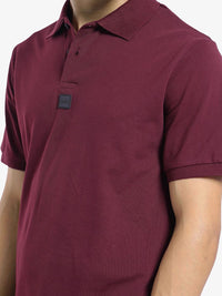 RARE RABBIT Men Solid Polo Collar Cotton T-shirt