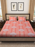 Myntra Elegant Homes White Ethnic Motifs Cotton 400 TC King Superfine Bedsheet with 2 Pillow Covers-98 x 89 inches