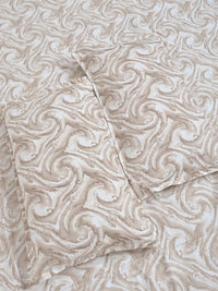 Myntra Elegant Homes Beige Abstrat Printed Fitted 400TC King Cadar & 2 Sarung Bantal