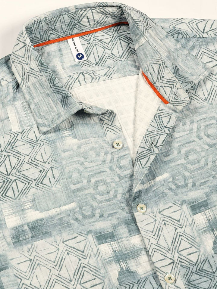 Thomas Scott Men Premium Slim Fit Opaque Printed Casual Shirt