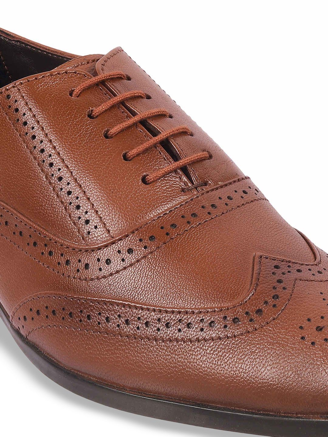 Metro Men Textured Leather Formal Brogues