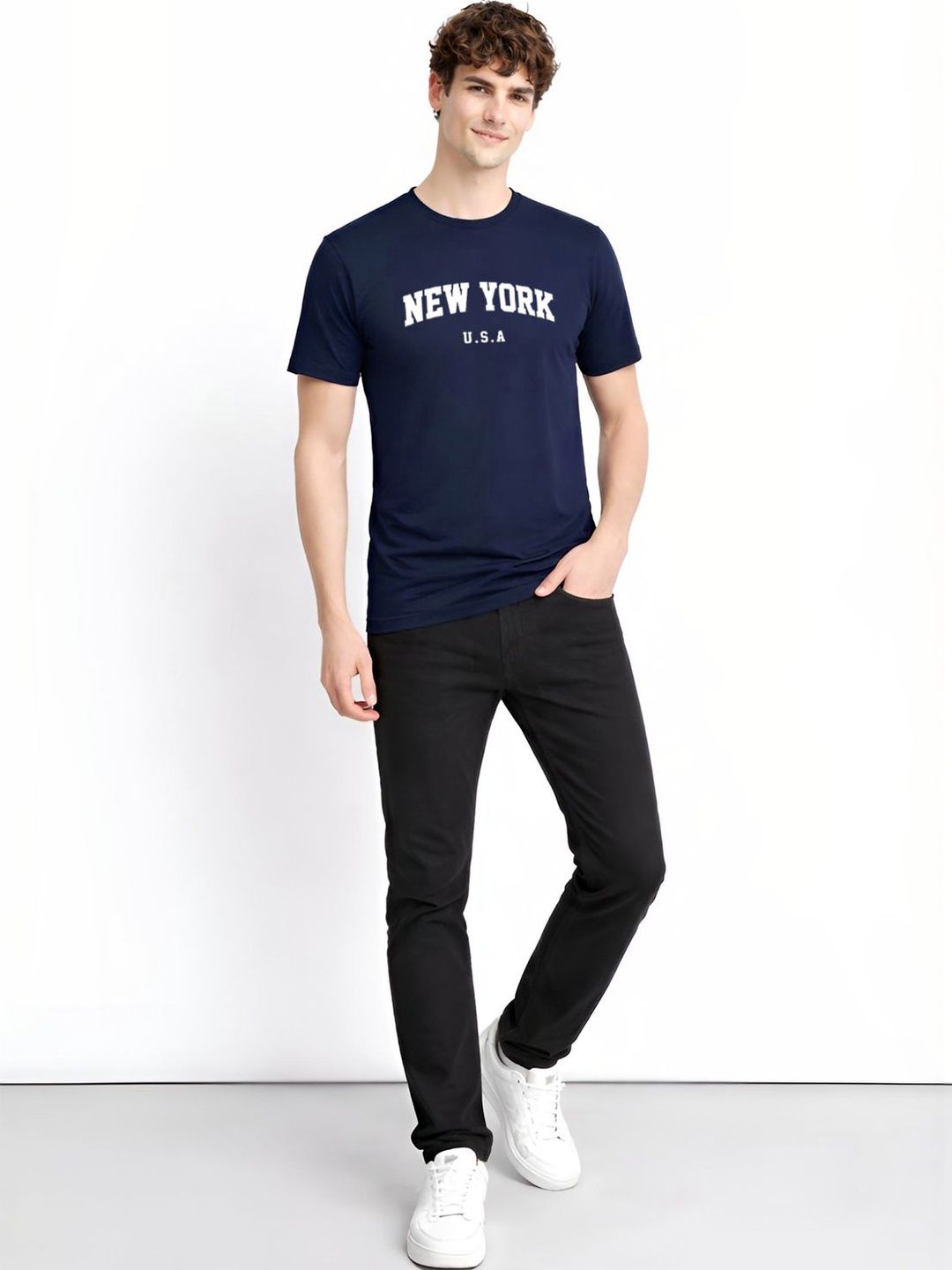 ADRO Men Typography Printed T-shirt