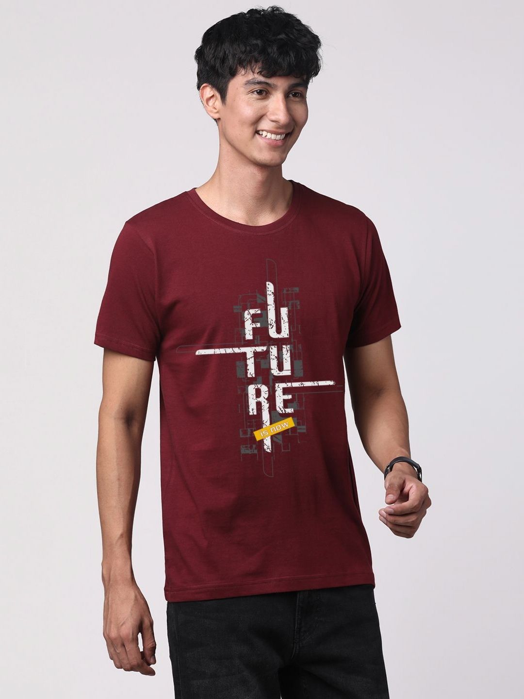 ADRO Men Graphic Printed Round Neck Cotton T-shirt