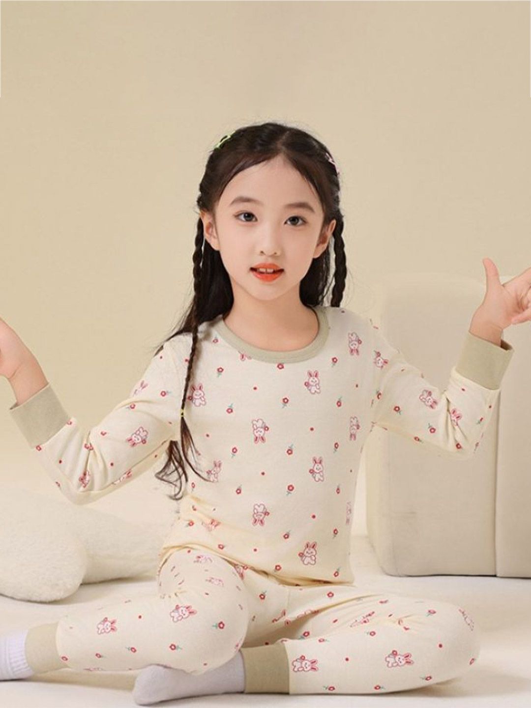 YK Kids Printed Pure Cotton T-shirt With Joggers