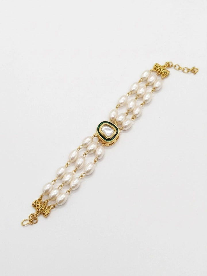 PANASH Wanita Brass Cubic Zirconia Enameled Gold-plated Multistrand Bracelet
