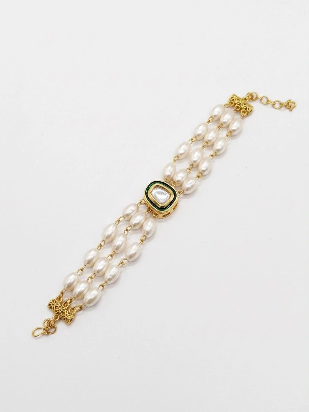 PANASH Wanita Brass Cubic Zirconia Enameled Gold-plated Multistrand Bracelet