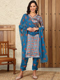 W Women Floral Printed Regular Kurta with Trousers & With Dupatta